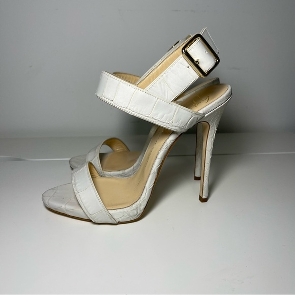 Giuseppe Zanotti Women’s White Croc-Embossed High Heel summer Sandals Size 37.5 - Picture 4 of 10